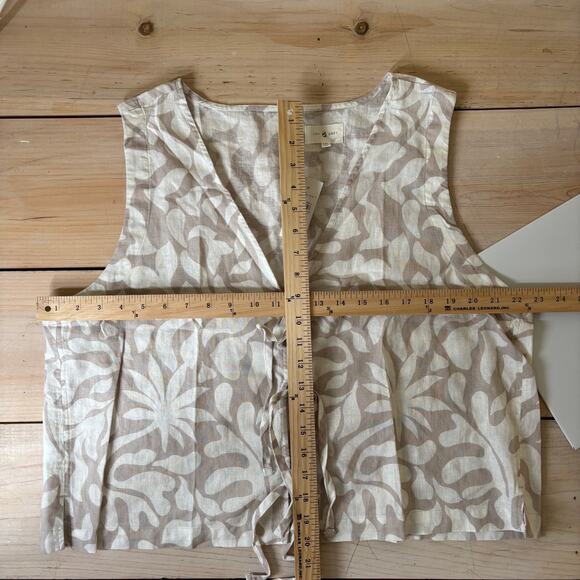 Loft Lou & Grey NWT Jungle Linen Cotton Wide Leg Crop Pant & Tie Front Tank XXL - Picture 4 of 15